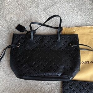 Cute black faux leather mm tote